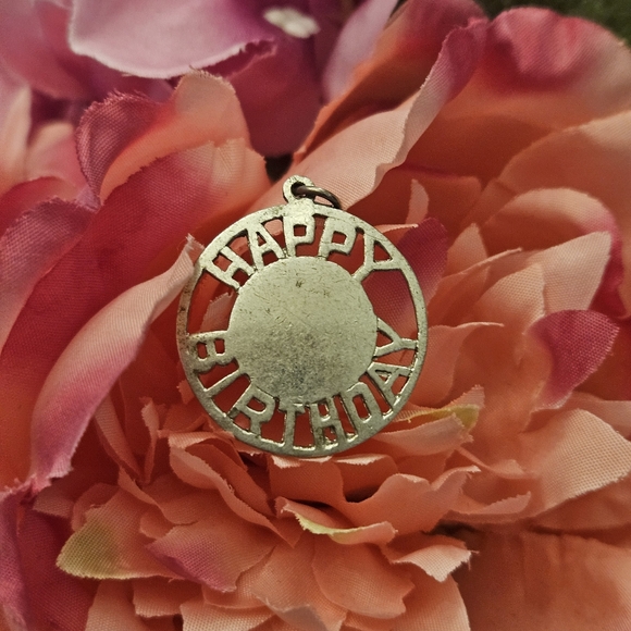 Vintage Jewelry - Vintage sterling silver happy birthday pendant charm